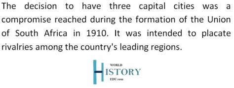 Brief history of South Africa and why it has three capital cities.